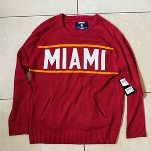 UNK Red NBA Miami Heat Men's Sweater Sz Large